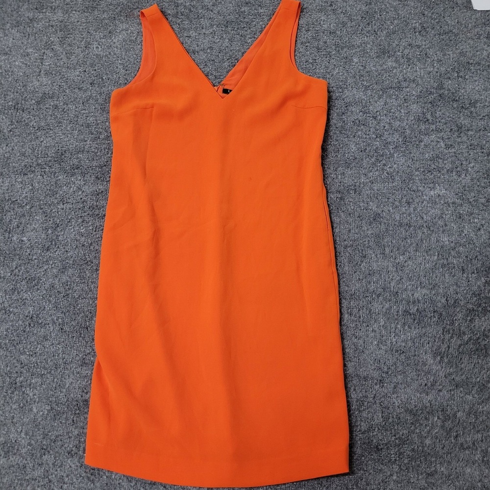 Lauren Ralph Lauren Dress Womens Size L Orange V-Neck Sleeveless Shift Lined